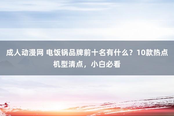 成人动漫网 电饭锅品牌前十名有什么？10款热点机型清点，小白必看