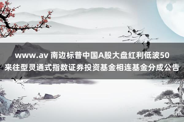 www.av 南边标普中国A股大盘红利低波50来往型灵通式指数证券投资基金相连基金分成公告