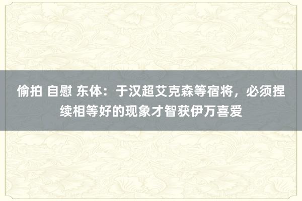 偷拍 自慰 东体：于汉超艾克森等宿将，必须捏续相等好的现象才智获伊万喜爱