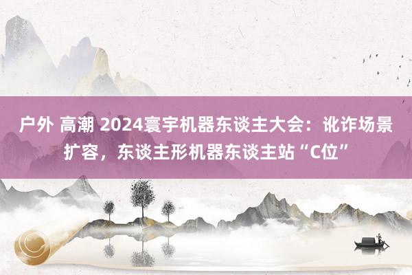 户外 高潮 2024寰宇机器东谈主大会：讹诈场景扩容，东谈主形机器东谈主站“C位”