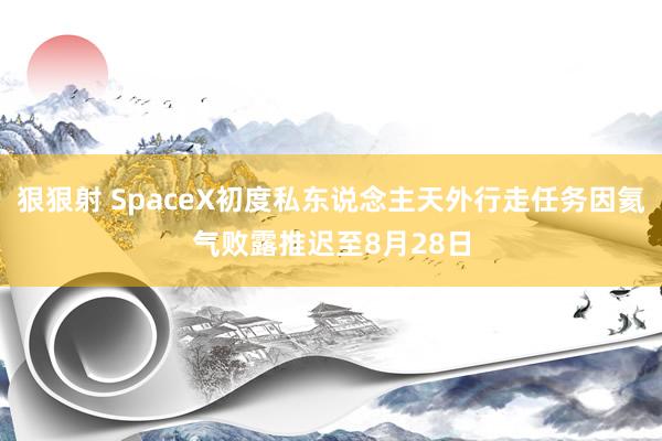 狠狠射 SpaceX初度私东说念主天外行走任务因氦气败露推迟至8月28日